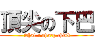 頂尖の下巴 ( what a sharp chink)