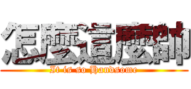 怎麼這麼帥 (It is so Handsome)