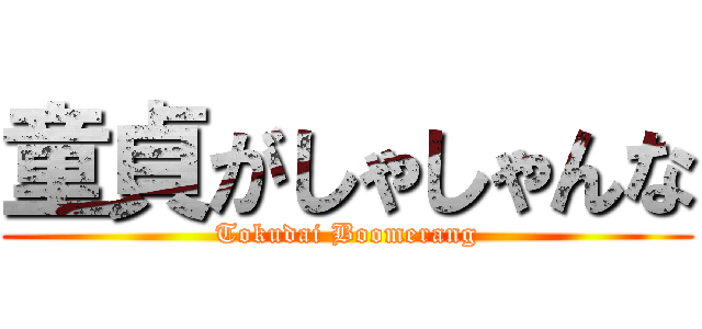 童貞がしゃしゃんな (Tokudai Boomerang)