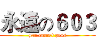 永遠の６０３ (you cannot pass)