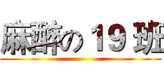 麻醉の１９ 班 ()