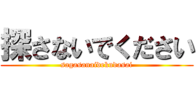 探さないでください (sagasanaidekudasai)