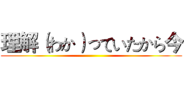 理解（わか）っていたから今 ()