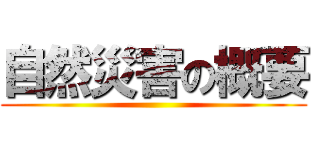 自然災害の概要 ()