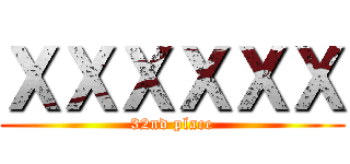 ＸＸＸＸＸＸ (32nd place)