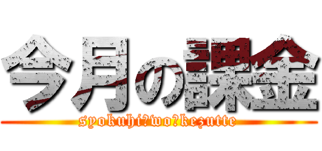 今月の課金 (syokuhi　wo　kezutte)