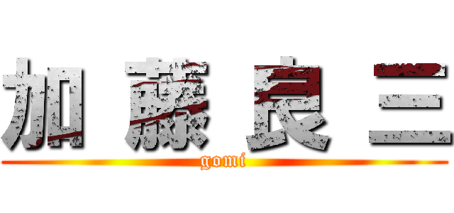 加 藤 良 三 (gomi)