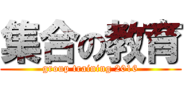 集合の教育 (group training 2016)