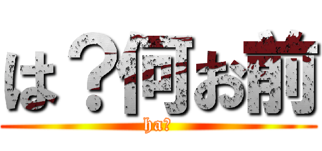 は？何お前 (ha?)