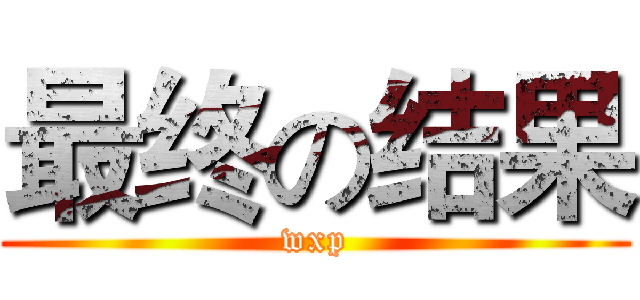 最终の结果 (wxp)