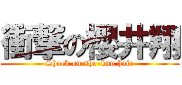 衝撃の櫻井翔 (Shock on sho-kun hair)