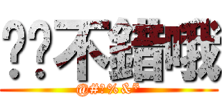 哎喲不錯哦 (@#￥%&*)