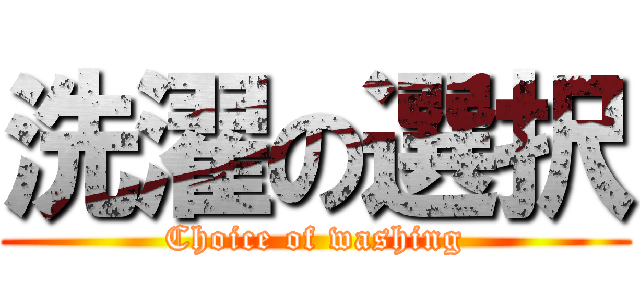 洗濯の選択 (Choice of washing)