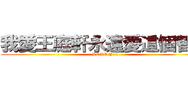 我愛王庭軒永遠愛這個智障 (LOVE You)