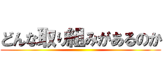 どんな取り組みがあるのか ()