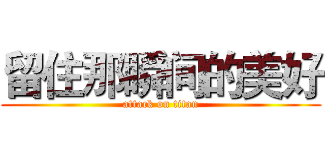 留住那瞬间的美好 (attack on titan)