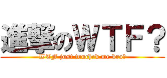 進撃のＷＴＦ？ (WTF just touched me bro?)