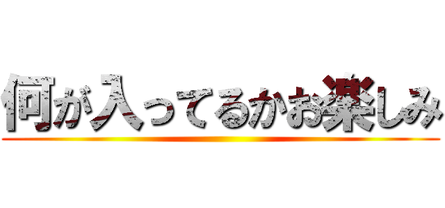 何が入ってるかお楽しみ ()