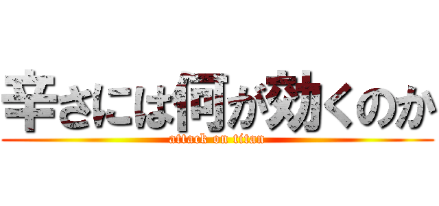 辛さには何が効くのか (attack on titan)