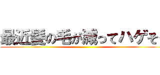 最近髪の毛が減ってハゲそう ()