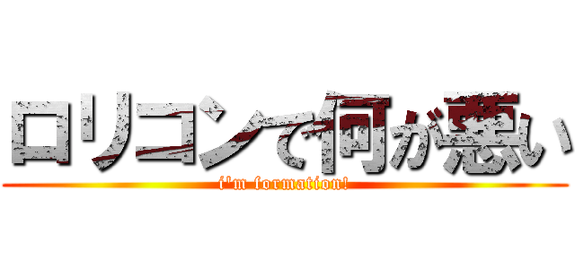ロリコンで何が悪い (i'm formation!)