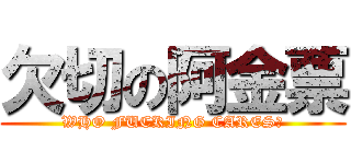 欠切の阿金票 (WHO FUCKING CARES?)