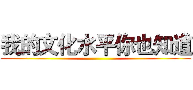 我的文化水平你也知道 ()