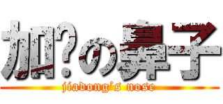 加栋の鼻子 (jiadong’s nose)