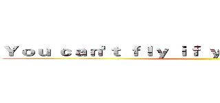 Ｙｏｕ ｃａｎ'ｔ ｆｌｙ ｉｆ ｙｏｕ ｎｅｖｅｒ ｔｒｙ ． ()