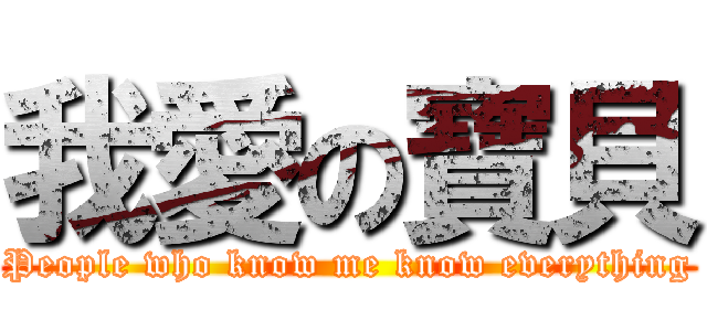 我愛の寶貝 (People who know me know everything)