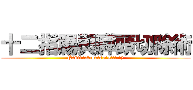十二指腸與膵頭切除術 (Pancreatoduodenectomy)