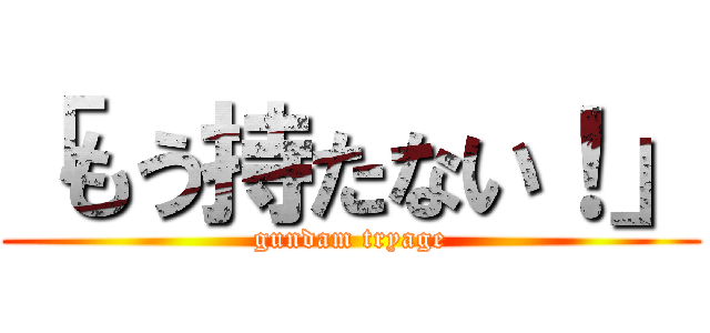 「もう持たない！」 (gundam tryage)