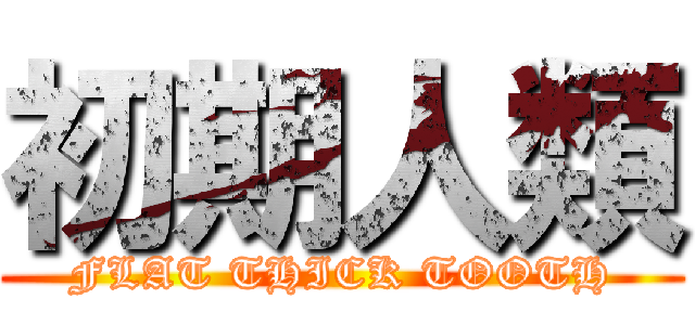 初期人類 (FLAT THICK TOOTH)