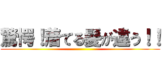 驚愕！着てる髪が違う！！ ()