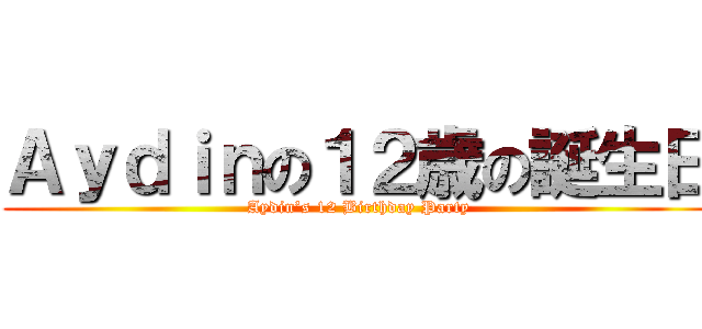 Ａｙｄｉｎの１２歳の誕生日 (Aydin’s 12 Birthday Party)