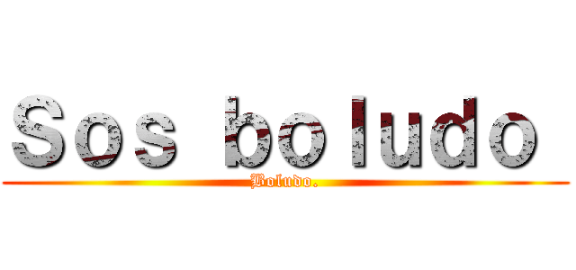 Ｓｏｓ ｂｏｌｕｄｏ  (Boludo.)