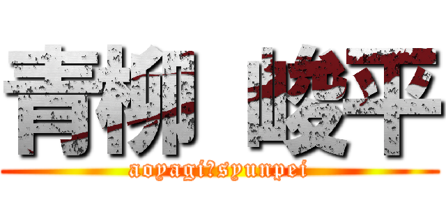 青柳 峻平 (aoyagi　syunpei)