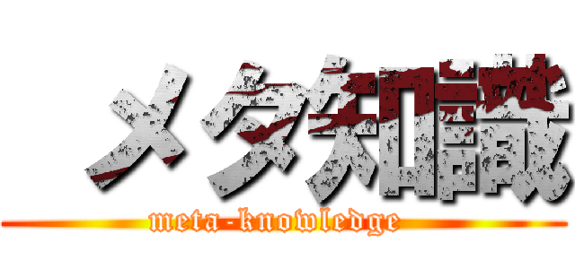  メタ知識 (meta-knowledge )
