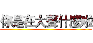 你是在大聲什麼啦 ()