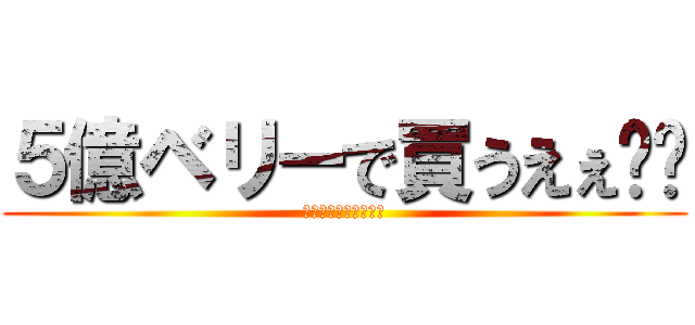 ５億ベリーで買うえぇ‼︎ (チャルロス聖　天竜人)