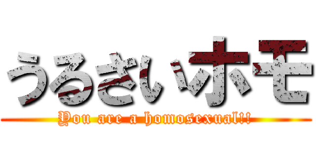 うるさいホモ (You are a homosexual!!)