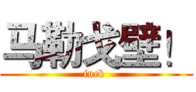 马勒戈壁！ (fuck )