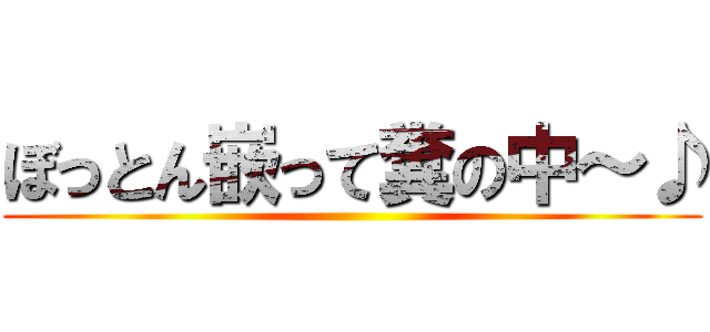 ぼっとん嵌って糞の中～♪ ()