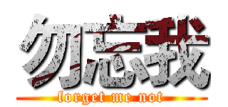勿忘我 (forget me not)