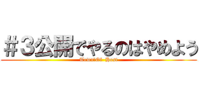 ＃３公開でやるのはやめよう (Town　Of  Host)