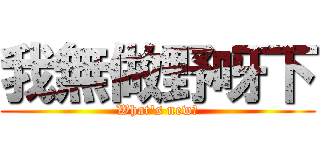 我無做野呀下 (What\'s new?)