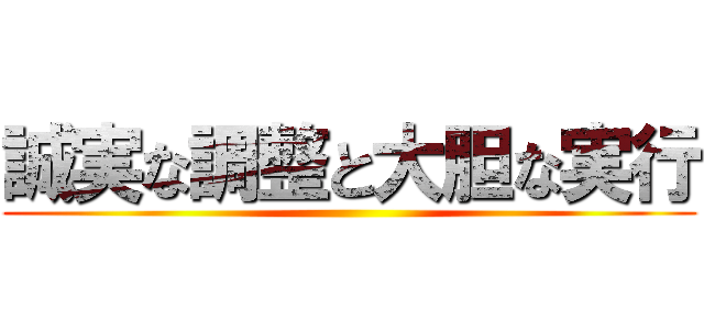 誠実な調整と大胆な実行 ()