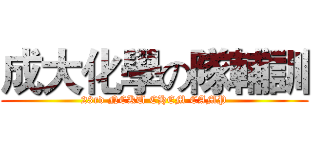 成大化學の隊輔訓 (23rd NCKU CHEM CAMP)