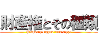 財産権とその種類 (Property rights 　and 　type)