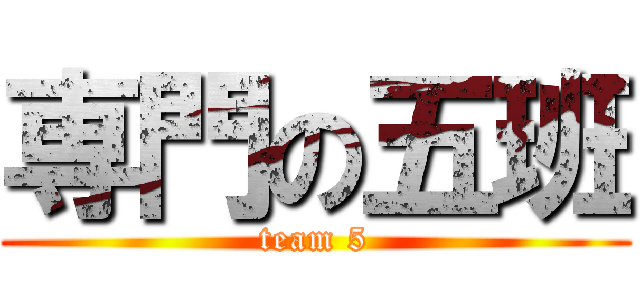 専門の五班 (team 5)